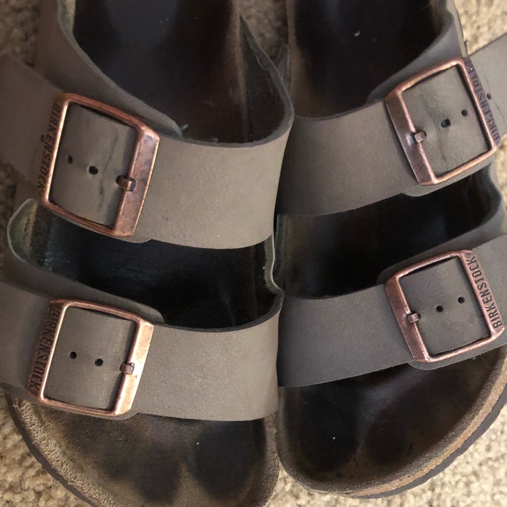 Birkenstock Arizona Leather Stone Color Sandal 39